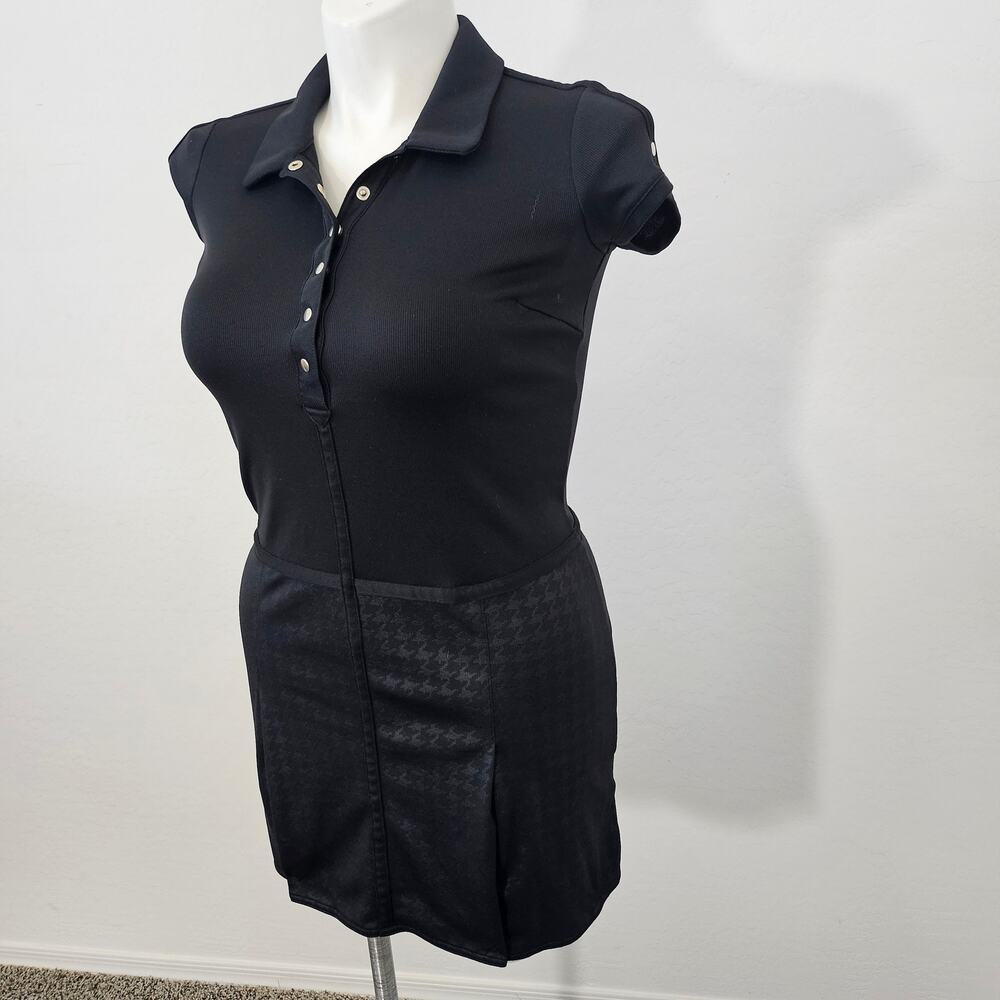 Adidas Climate Womens Golf Dress Short Sleeve Pleated Skirt black sz 2 - Picture 3 of 11
